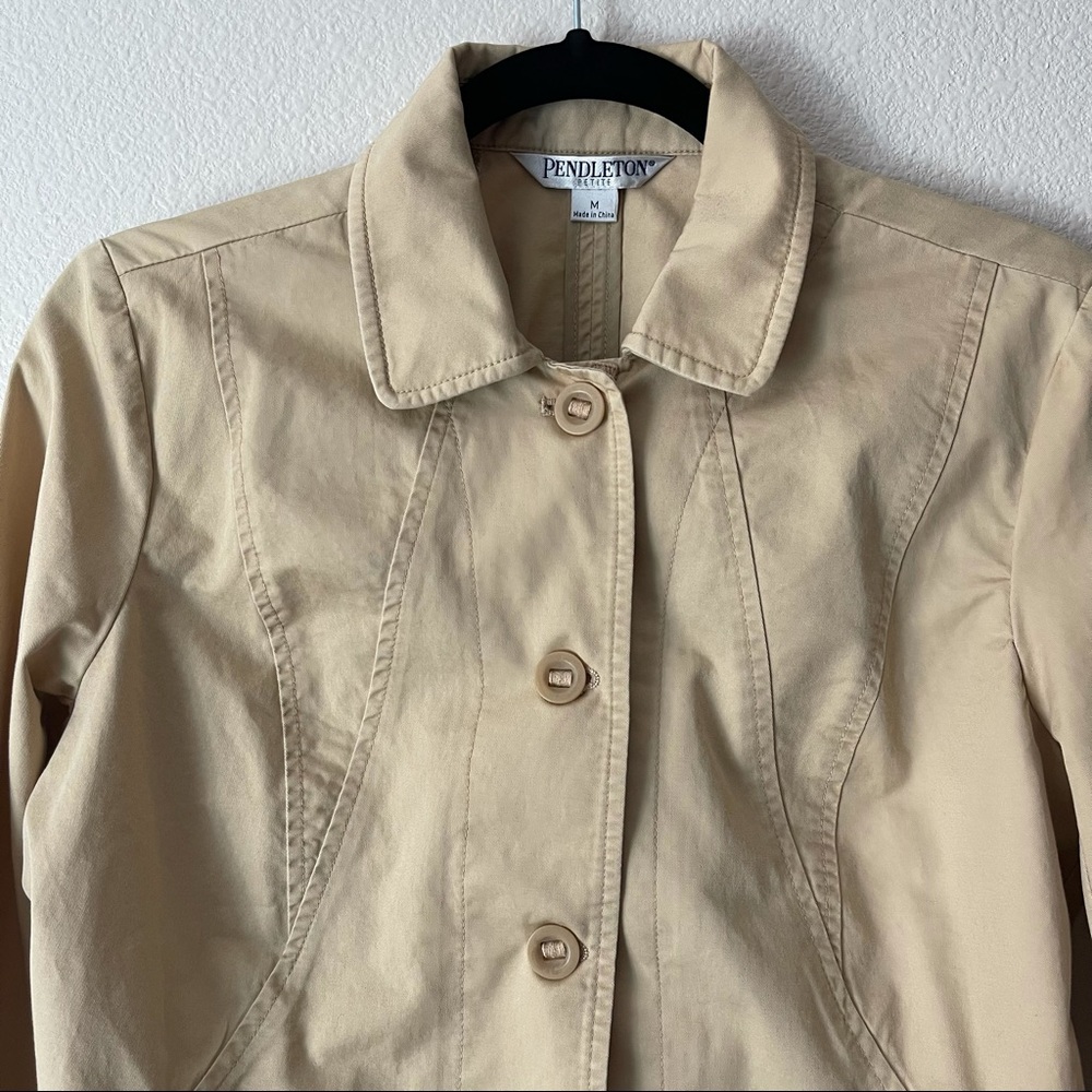 Pendleton Petite Beige Jacket 100% Cotton - image 4